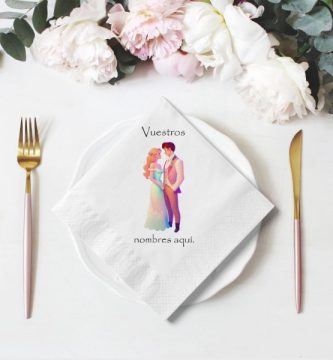 servilleta de novios estilo Disney