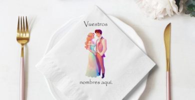 servilleta de novios estilo Disney