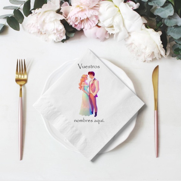 servilleta de novios estilo Disney