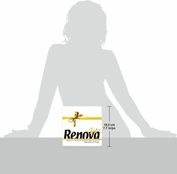 Renova Servilletas de papel Gold Blancas - 40 Servilletas Tamaño Grande Renova Servilletas de papel Gold Blancas - 40 Servilletas Tamaño Grande