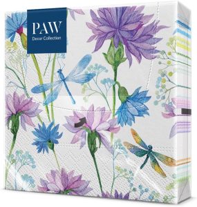 PAW - Servilletas Papel 3 Capas (33 x 33 cm) Flower With Dragonfly