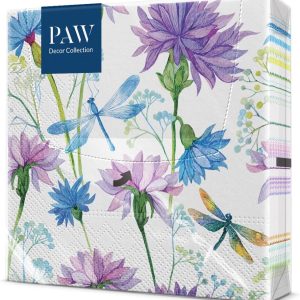 PAW - Servilletas Papel 3 Capas (33 x 33 cm) Flower With Dragonfly