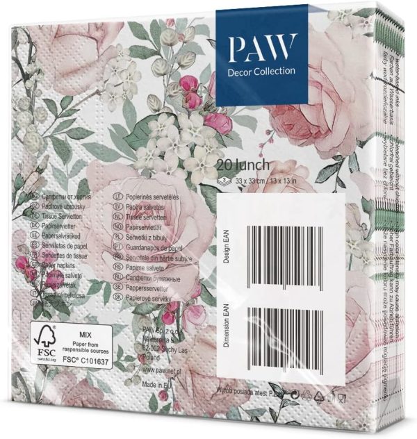 PAW - Servilletas Papel 3 Capas (33 x 33 cm) Gorgeous Roses PAW - Servilletas Papel 3 Capas (33 x 33 cm) Gorgeous Roses