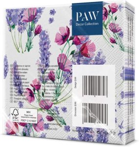 PAW - Servilletas Papel 3 Capas (33 x 33 cm) Fragrant Lavender